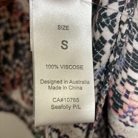 Seafolly Australia Women’s Indian Summer Split Neck Tassel Mini Dress Size S - Picture 6 of 9